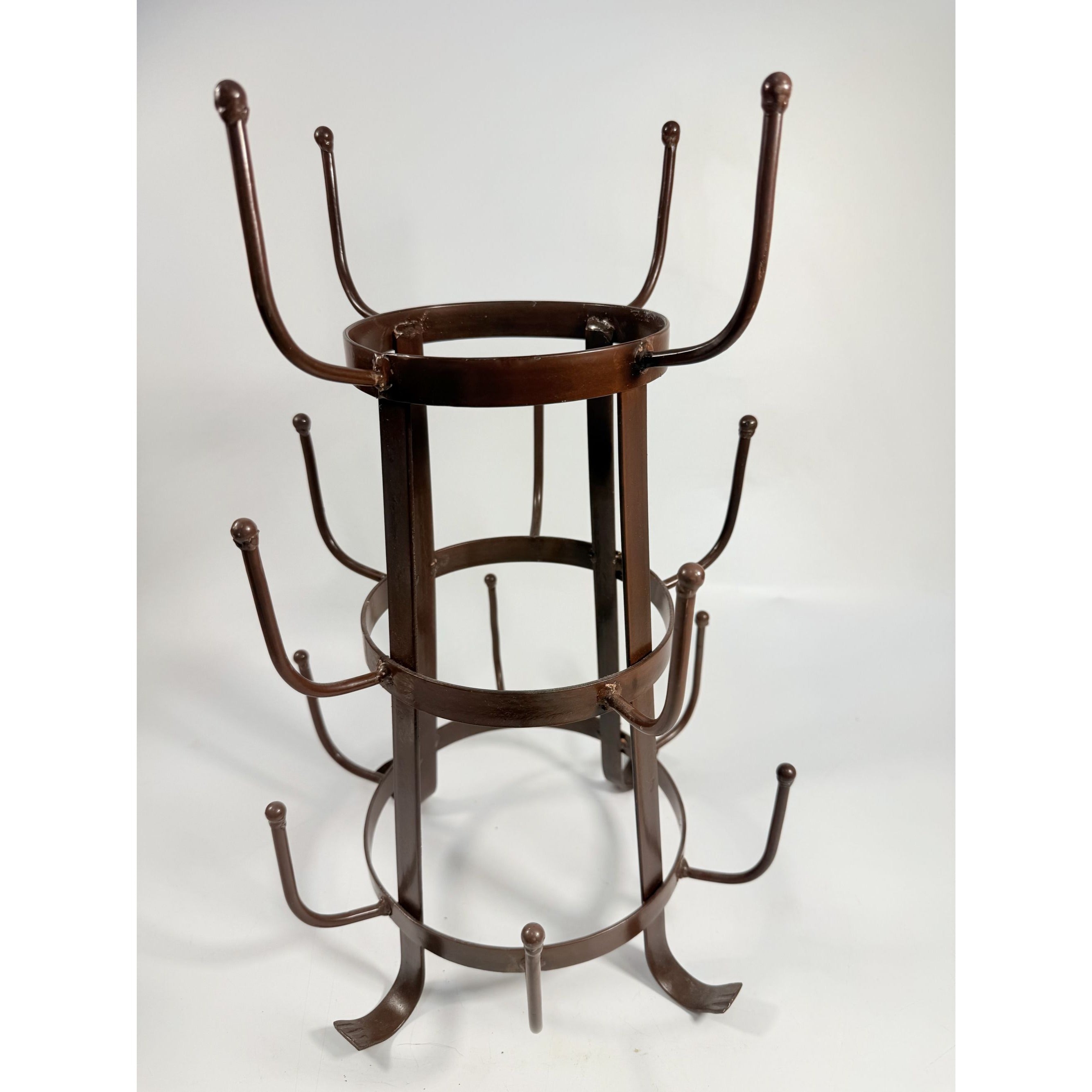 Metal Bottle Drying Dryer Rack French Style 15 Arms Brown Coffee Mug Holder Vintage Forged Kitchen Home Decor Decorative Accents