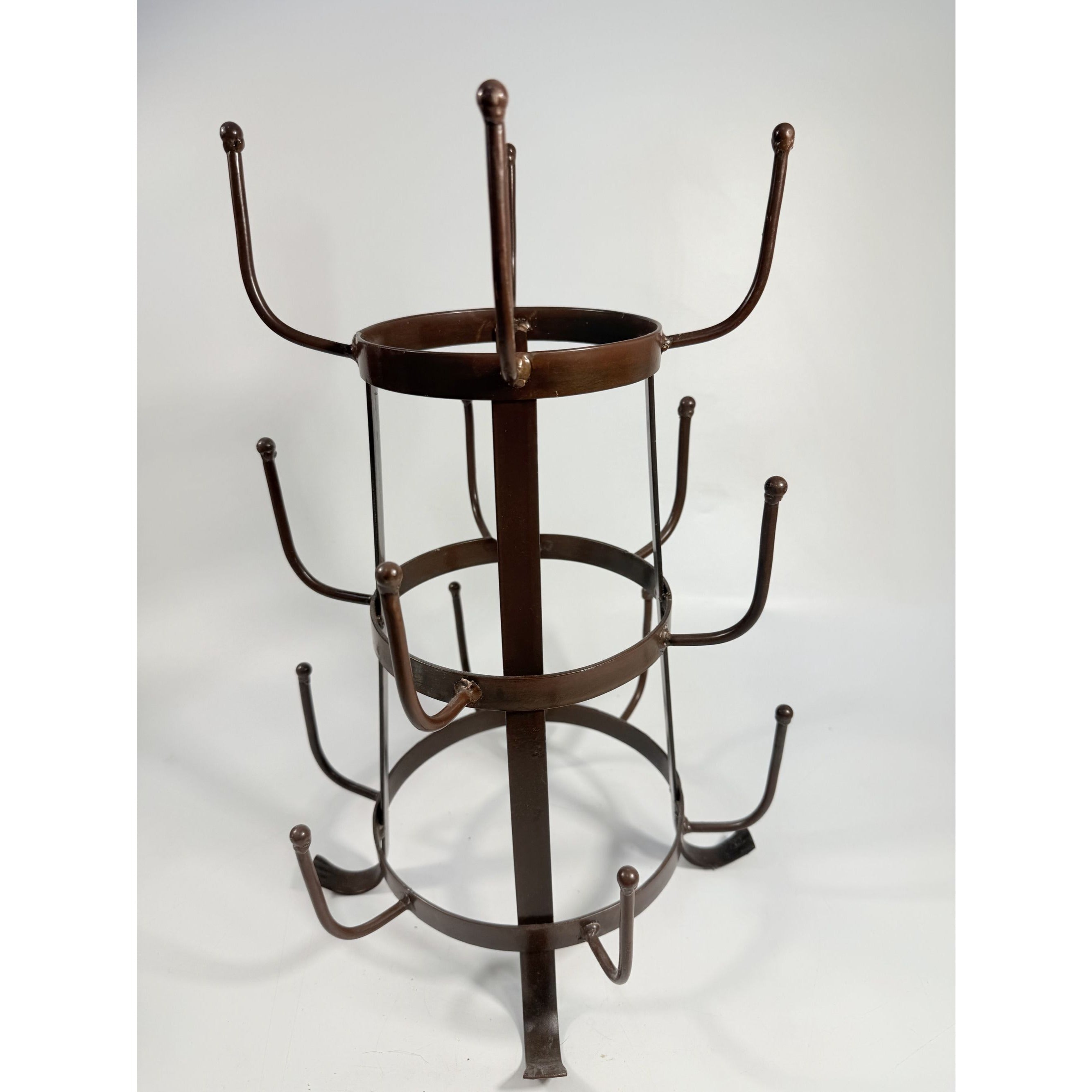 Metal Bottle Drying Dryer Rack French Style 15 Arms Brown Coffee Mug Holder Vintage Forged Kitchen Home Decor Decorative Accents