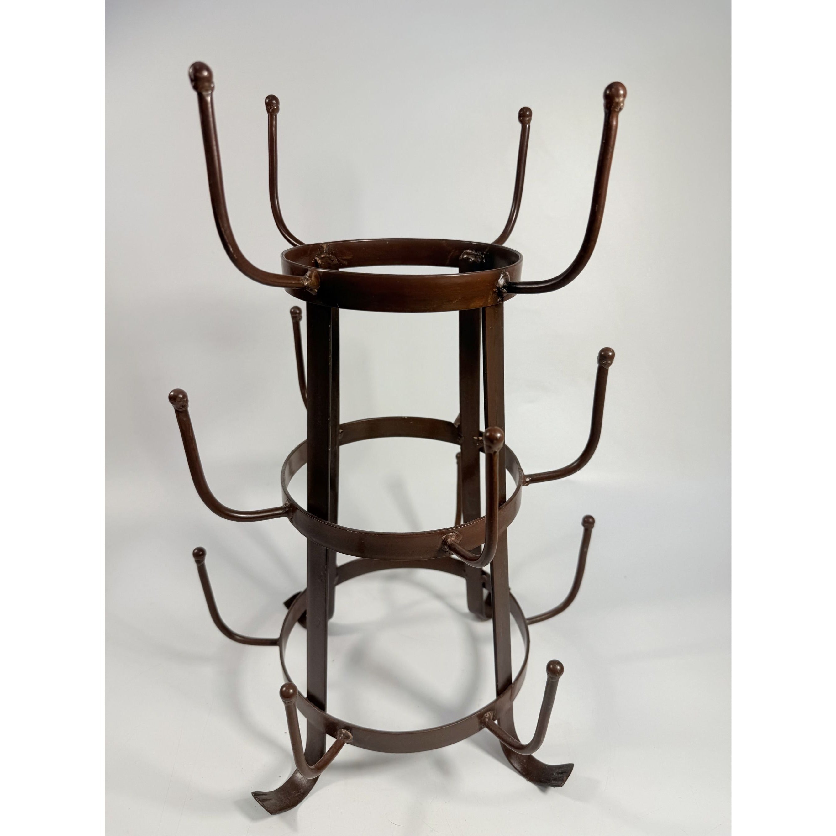 Metal Bottle Drying Dryer Rack French Style 15 Arms Brown Coffee Mug Holder Vintage Forged Kitchen Home Decor Decorative Accents