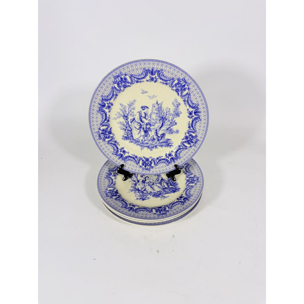 Salad Dessert Plates Set 4 Toile Blue and White Godinger CoDe Jouy  Sunday Afternoon Replacement China Gallery Wall Traditional