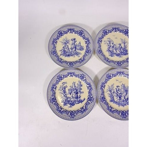 Salad Dessert Plates Set 4 Toile Blue and White Godinger CoDe Jouy  Sunday Afternoon Replacement China Gallery Wall Traditional