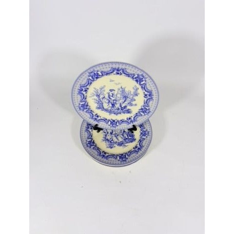 Salad Dessert Plates Set 4 Toile Blue and White Godinger CoDe Jouy  Sunday Afternoon Replacement China Gallery Wall Traditional