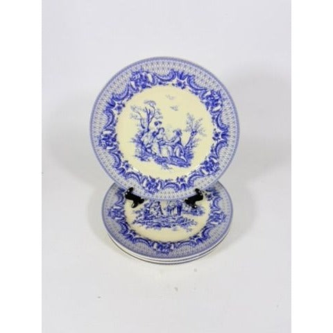 Salad Dessert Plates Set 4 Toile Blue and White Godinger CoDe Jouy  Sunday Afternoon Replacement China Gallery Wall Traditional