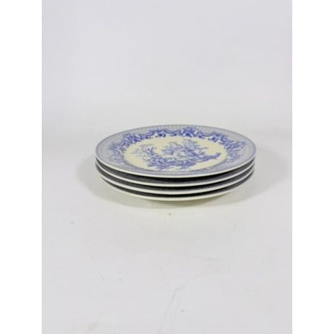 Salad Dessert Plates Set 4 Toile Blue and White Godinger CoDe Jouy  Sunday Afternoon Replacement China Gallery Wall Traditional
