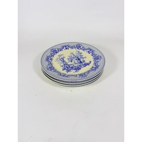 Salad Dessert Plates Set 4 Toile Blue and White Godinger CoDe Jouy  Sunday Afternoon Replacement China Gallery Wall Traditional