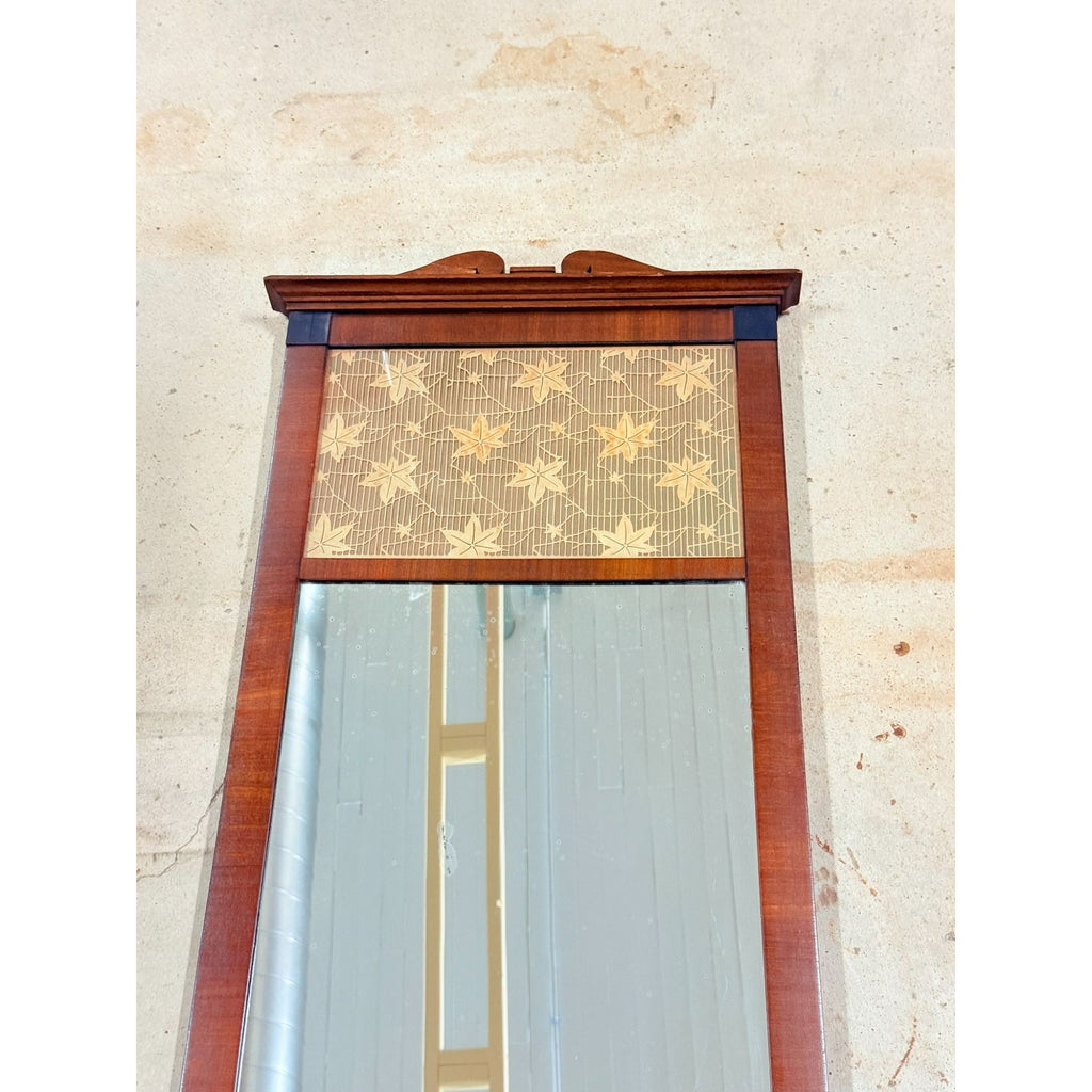 Wall Mirror Antique German Biedermeier Style Trumeau with Scherenschnitte Leaves Inlay Wall Home Decor Unique Home Decor Decorative Accents