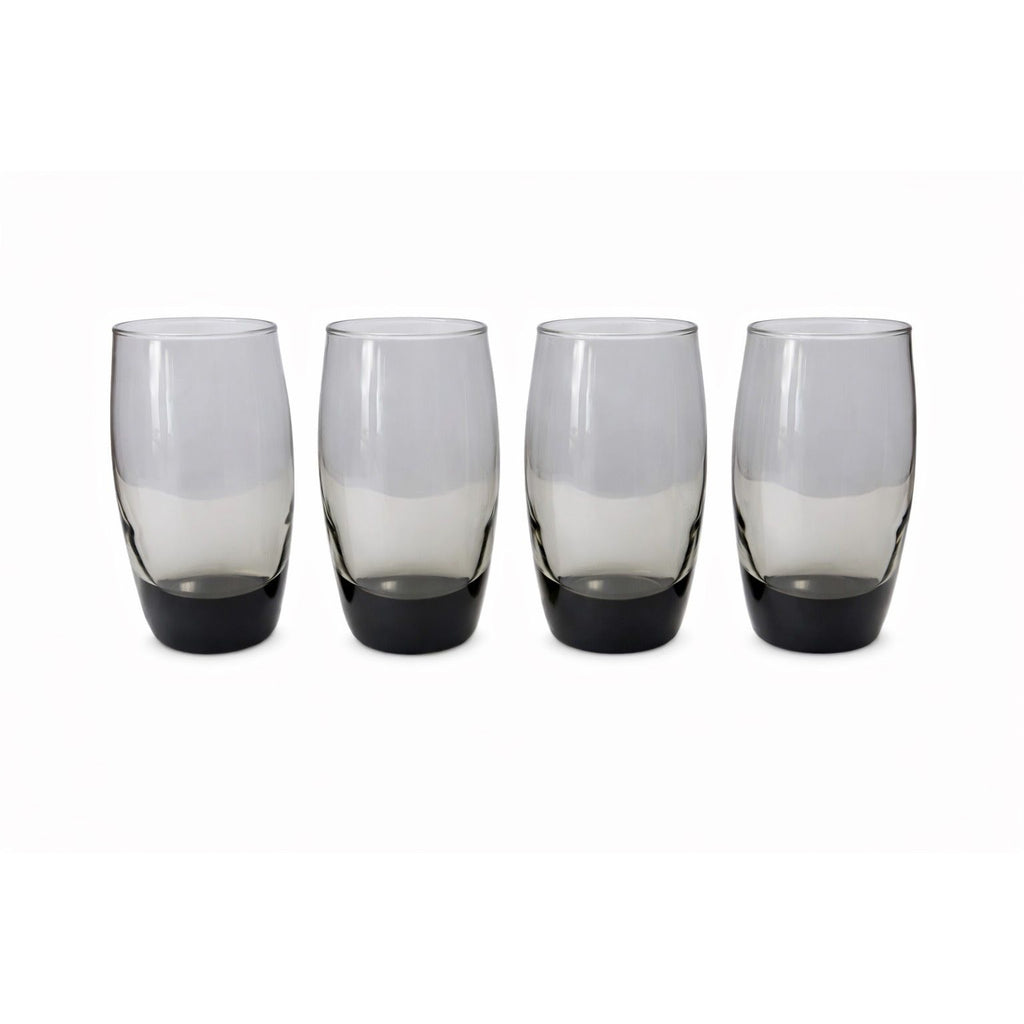 Drinking Water Ice Tea Glasses Roly Polly Grey Smoke Set 4 Vintage Ombre Heavy Bottom Mid Century Drinkware Barware Replacement China