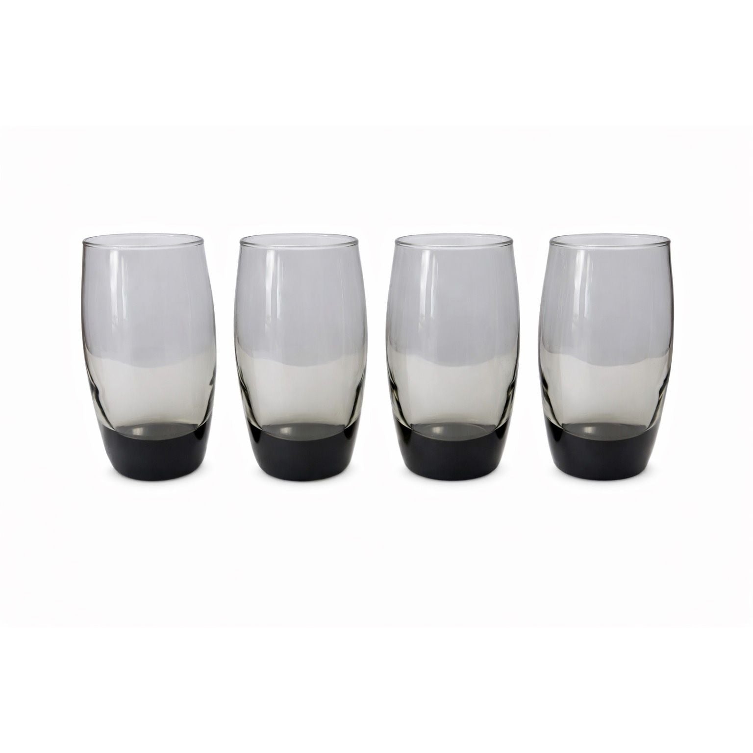 Drinking Water Ice Tea Glasses Roly Polly Grey Smoke Set 4 Vintage Ombre Heavy Bottom Mid Century Drinkware Barware Replacement China