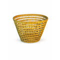 Small Wicker Trash Can Basket Mid Century Natural Fibers Vintage Handwoven Danish Rattan Open Weave Tapered