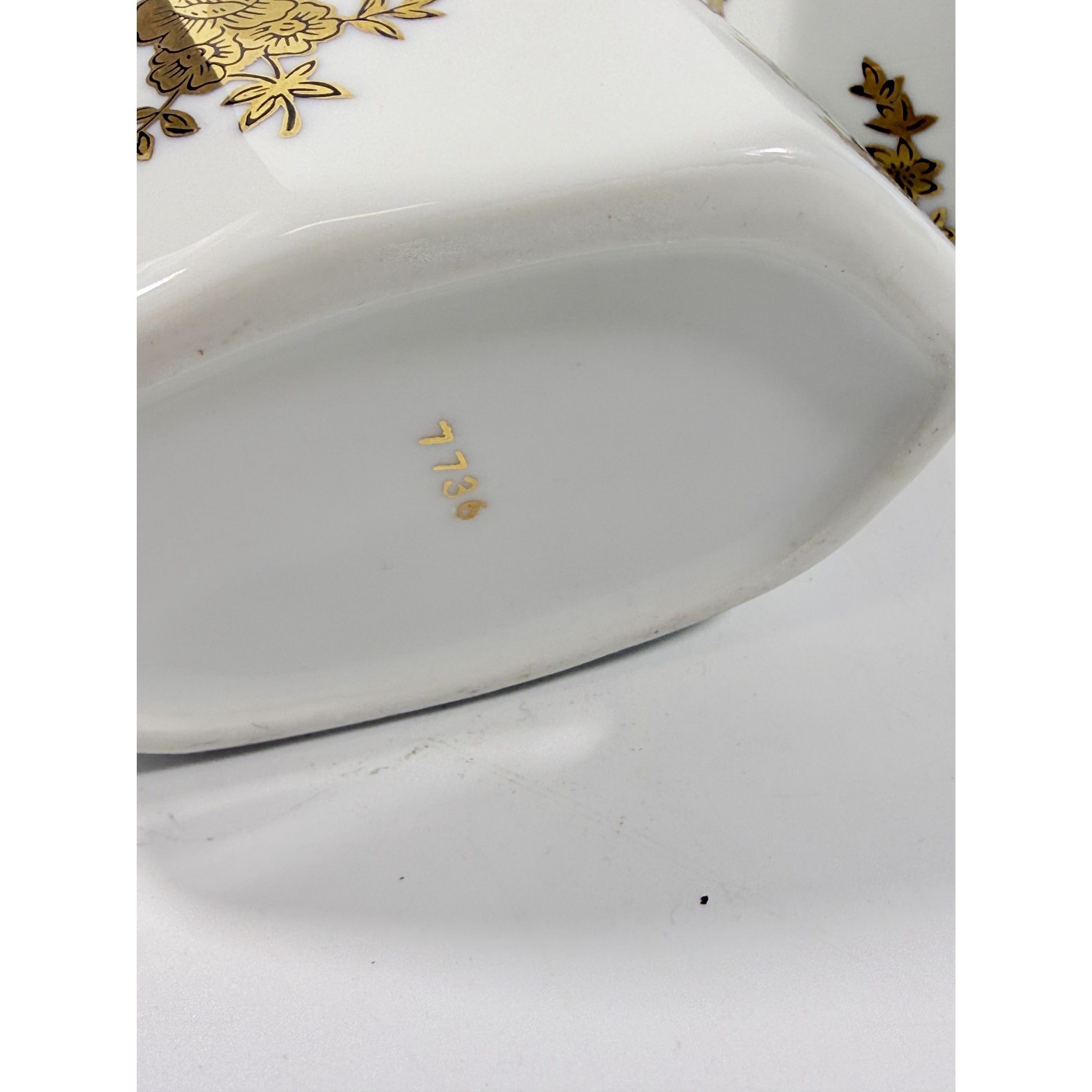 Silverware Servers Buffet Spoon Fork Stacking Holder Rest Set 2 Andrea by Sadak Floral Gold White Porcelain Ceramic Replacement China