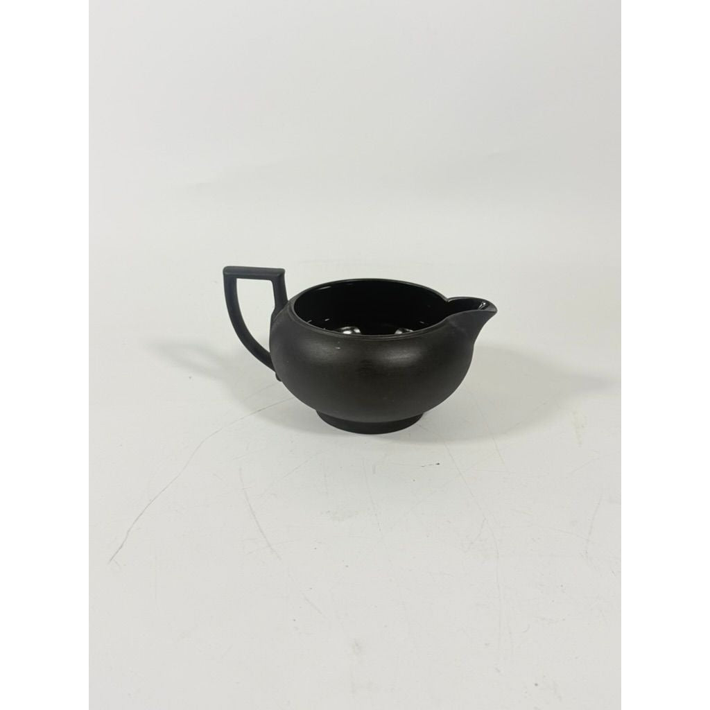 Creamer Pitcher Vintage Wedgwood Black Basalt Jasperware Matte Black glazed inside, 20th Century piece Made in England Replacement China