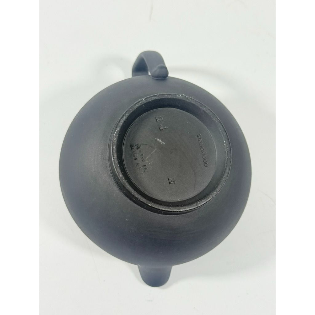 Creamer Pitcher Vintage Wedgwood Black Basalt Jasperware Matte Black glazed inside, 20th Century piece Made in England Replacement China