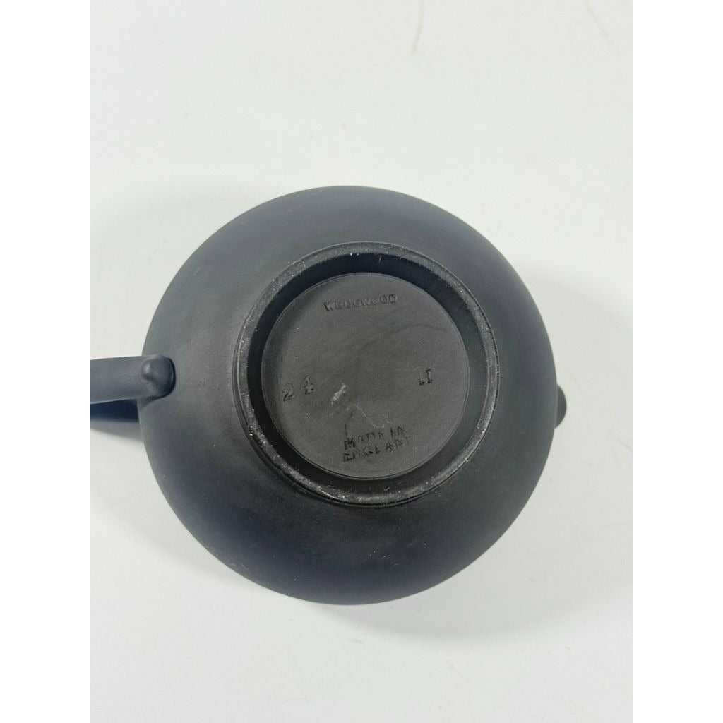 Creamer Pitcher Vintage Wedgwood Black Basalt Jasperware Matte Black glazed inside, 20th Century piece Made in England Replacement China