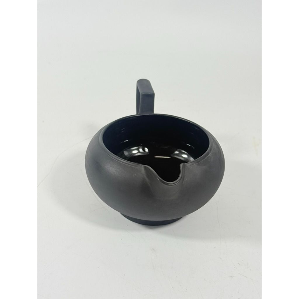 Creamer Pitcher Vintage Wedgwood Black Basalt Jasperware Matte Black glazed inside, 20th Century piece Made in England Replacement China