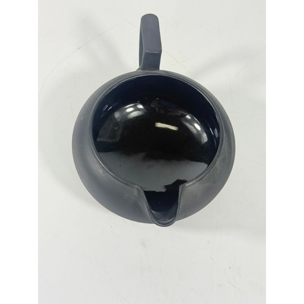 Creamer Pitcher Vintage Wedgwood Black Basalt Jasperware Matte Black glazed inside, 20th Century piece Made in England Replacement China