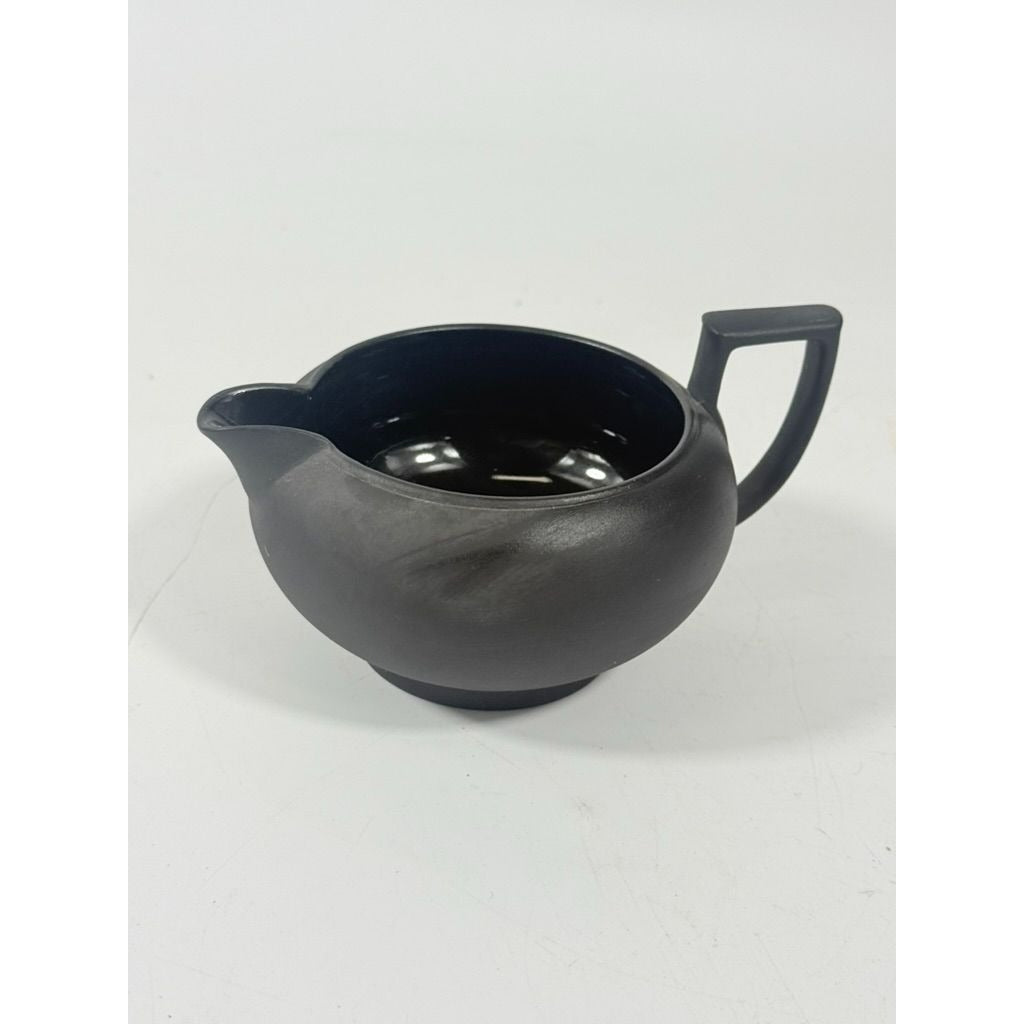 Creamer Pitcher Vintage Wedgwood Black Basalt Jasperware Matte Black glazed inside, 20th Century piece Made in England Replacement China