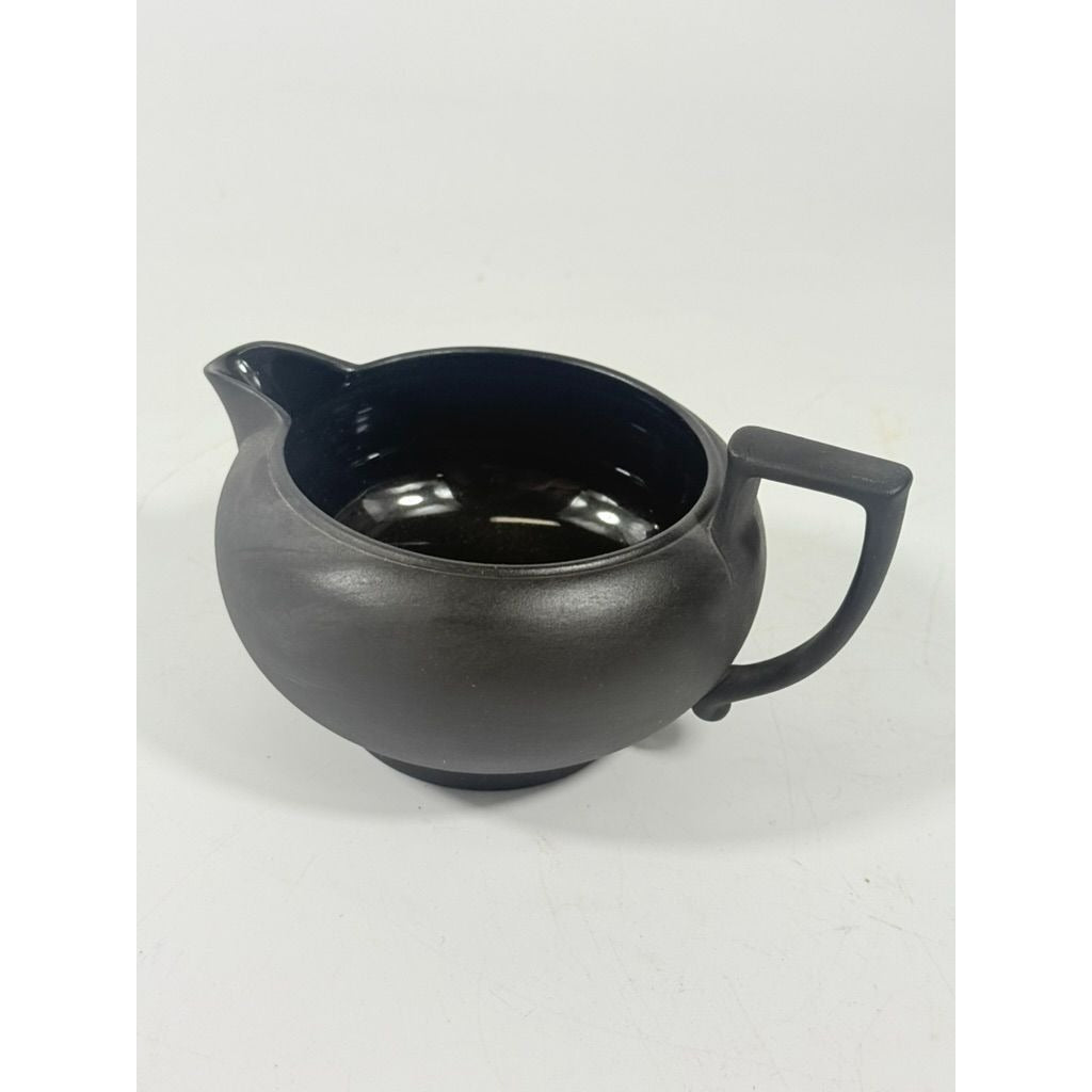 Creamer Pitcher Vintage Wedgwood Black Basalt Jasperware Matte Black glazed inside, 20th Century piece Made in England Replacement China