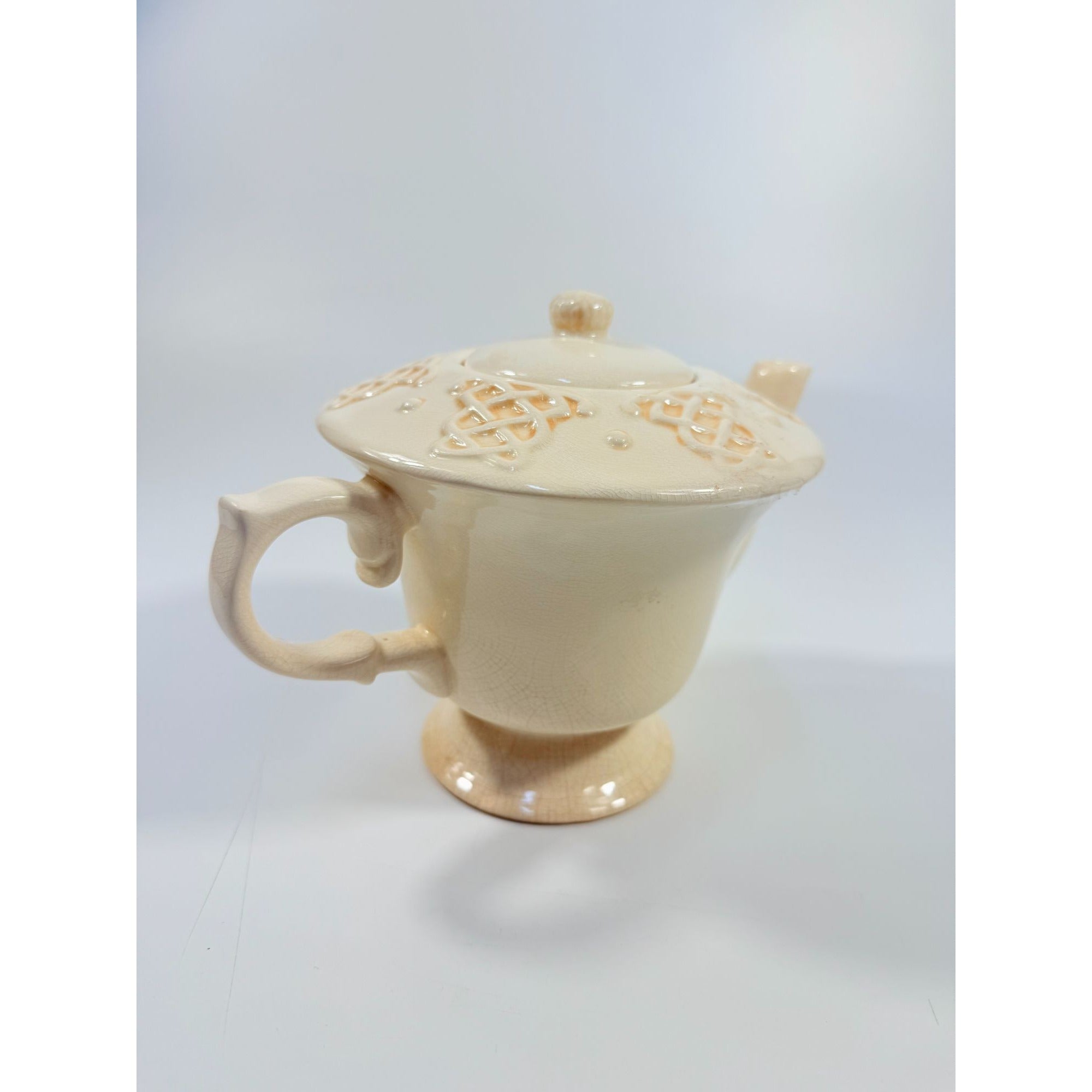 Christmas Irish Christmas Blessing Teapot | Vintage Ceramic Porcelain Holiday Seasonal Serving Replacement China Hostess Tea Party Shamrock