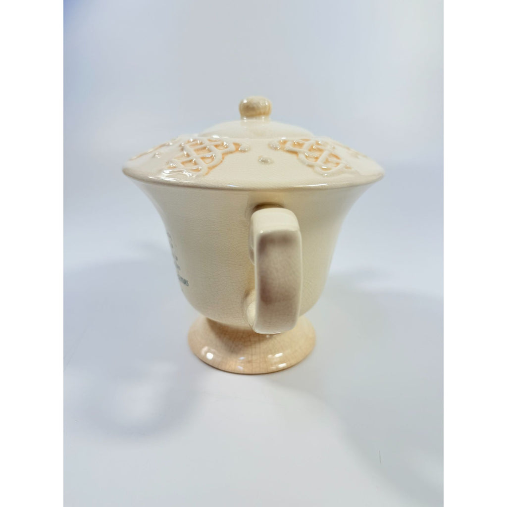 Christmas Irish Christmas Blessing Teapot | Vintage Ceramic Porcelain Holiday Seasonal Serving Replacement China Hostess Tea Party Shamrock