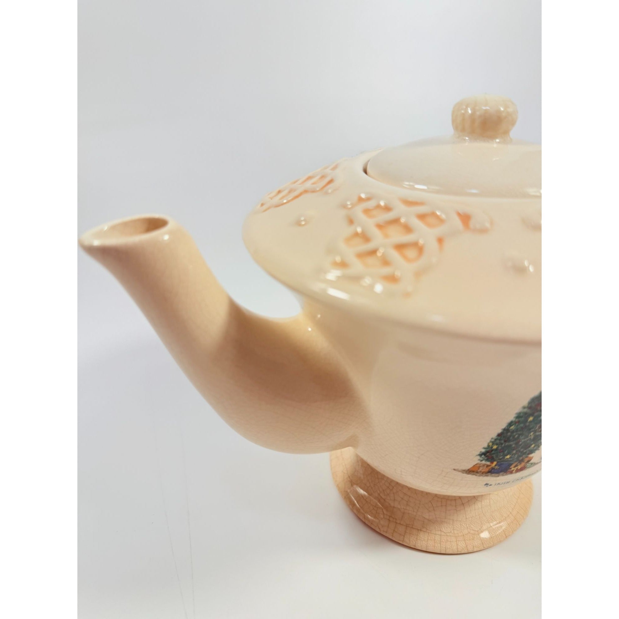 Christmas Irish Christmas Blessing Teapot | Vintage Ceramic Porcelain Holiday Seasonal Serving Replacement China Hostess Tea Party Shamrock