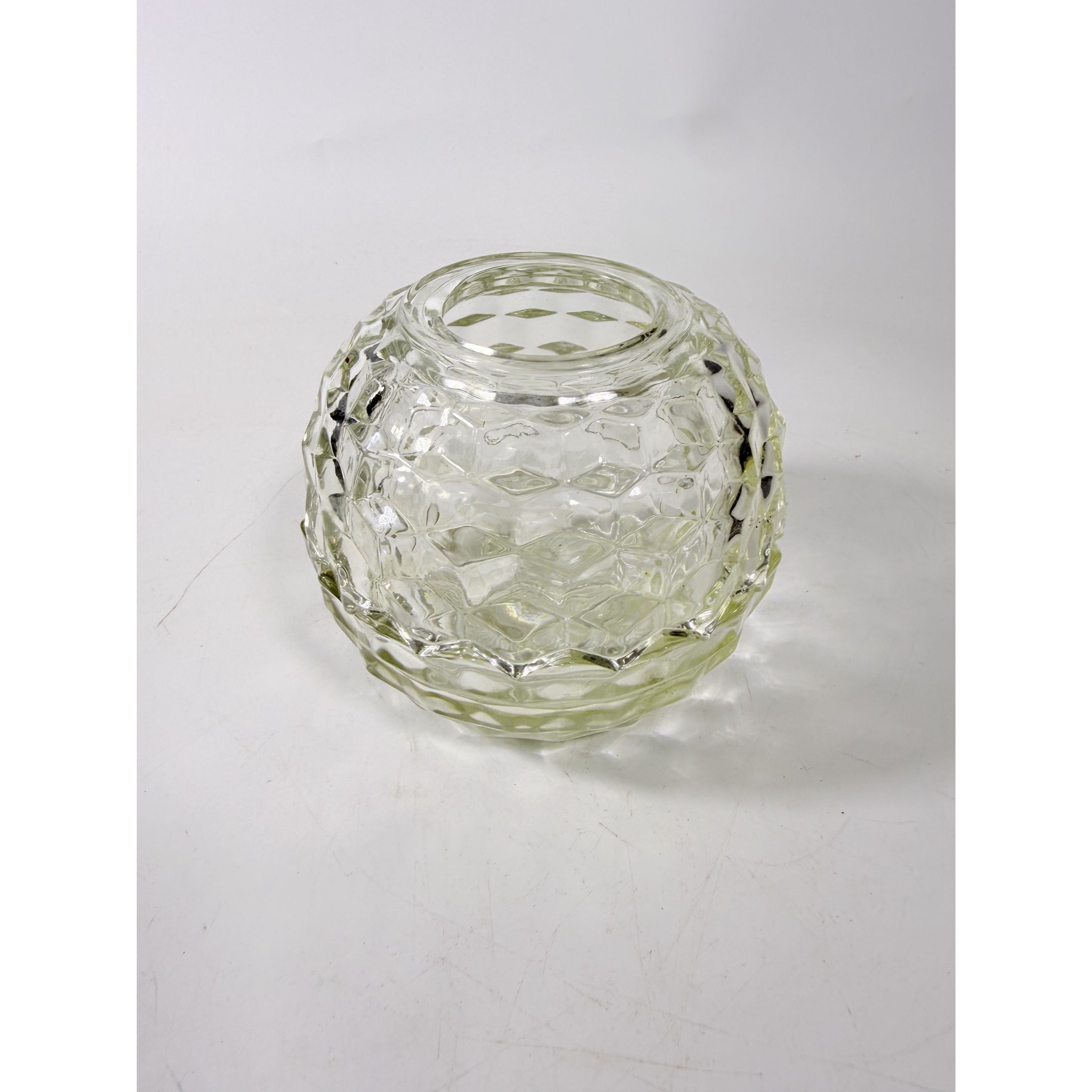 Fairy Lamp Vintage Homco Cubist Clear Glass Light Lamp Votive Candle Holder 2 Piece Collectible Home Decor Decorative Accents