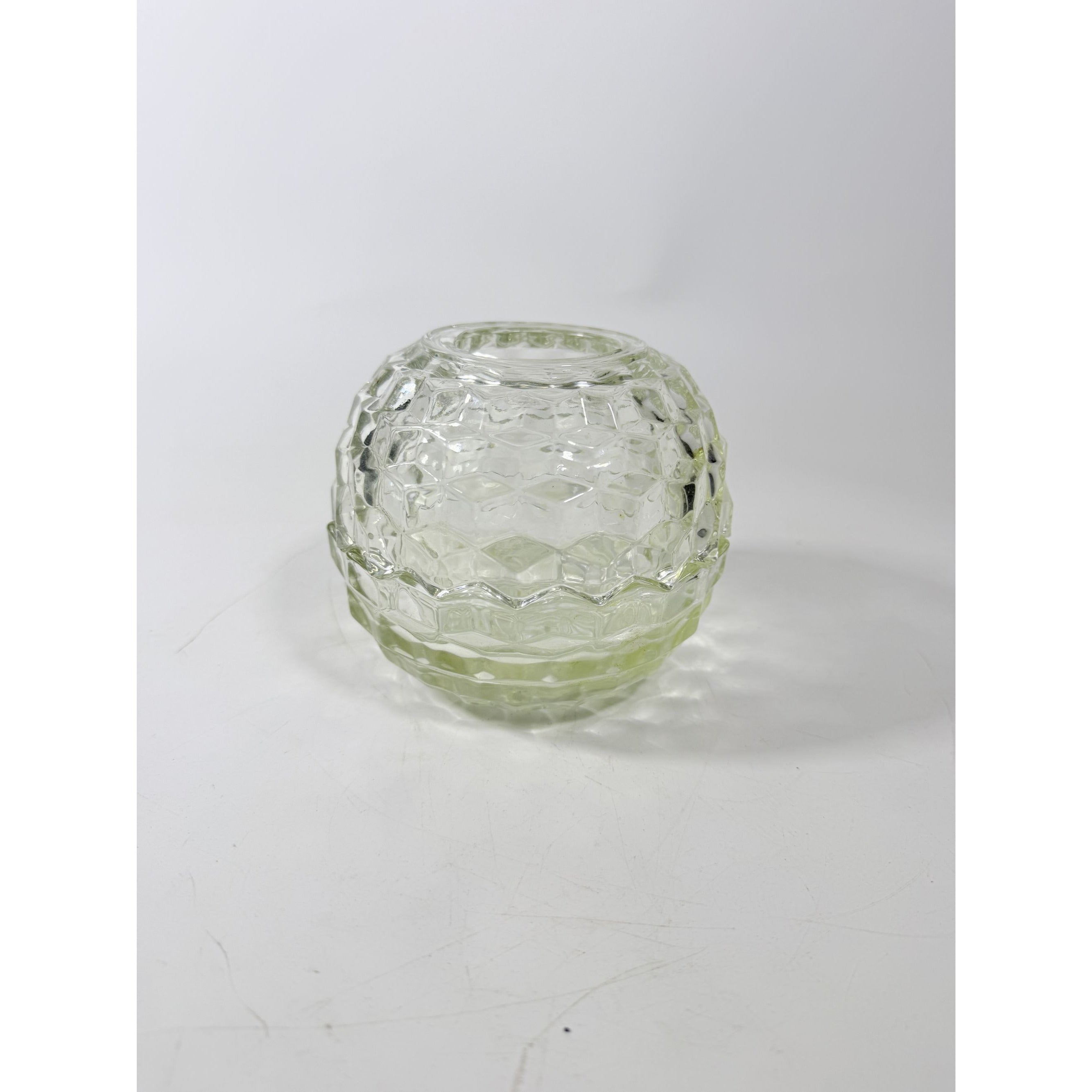 Fairy Lamp Vintage Homco Cubist Clear Glass Light Lamp Votive Candle Holder 2 Piece Collectible Home Decor Decorative Accents