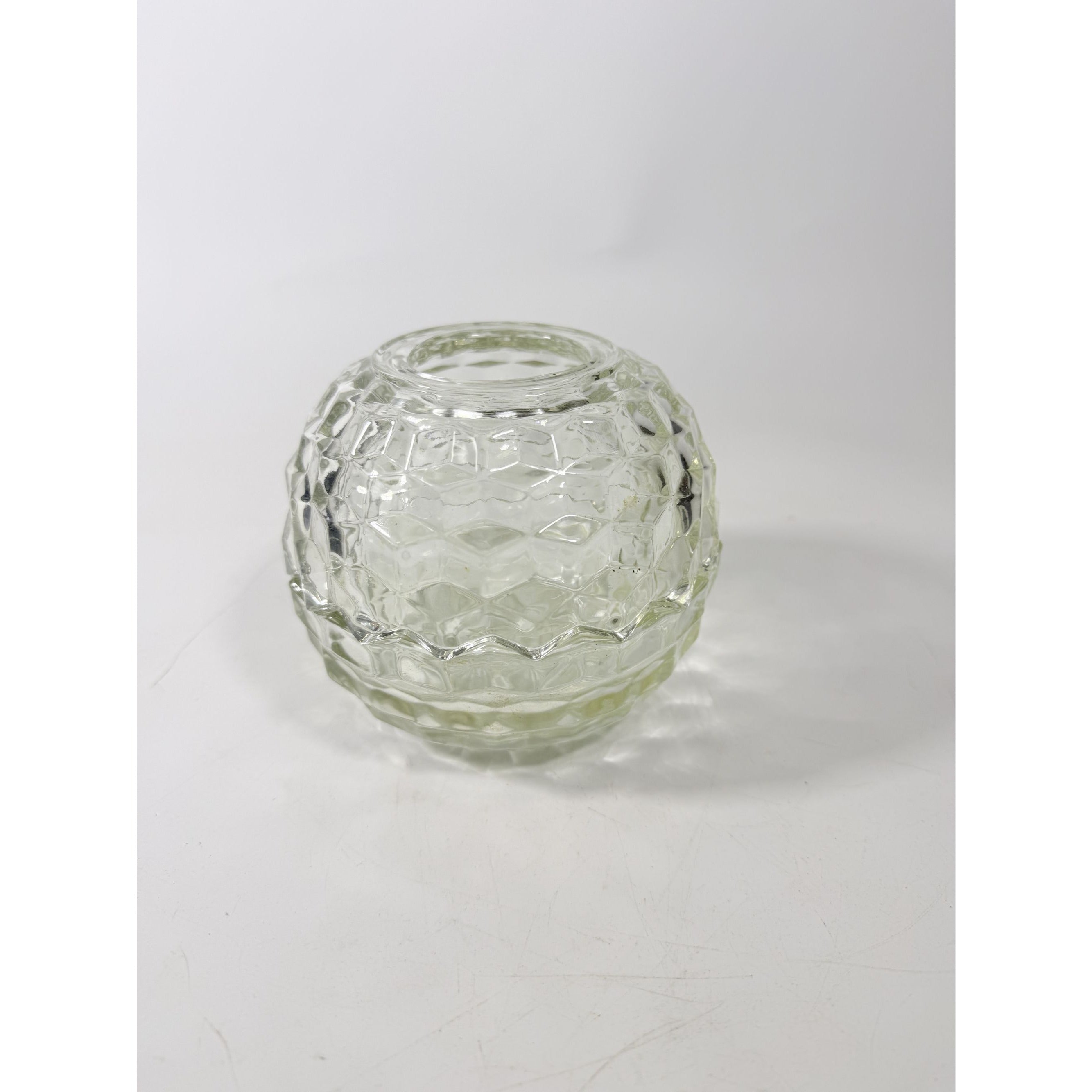 Fairy Lamp Vintage Homco Cubist Clear Glass Light Lamp Votive Candle Holder 2 Piece Collectible Home Decor Decorative Accents
