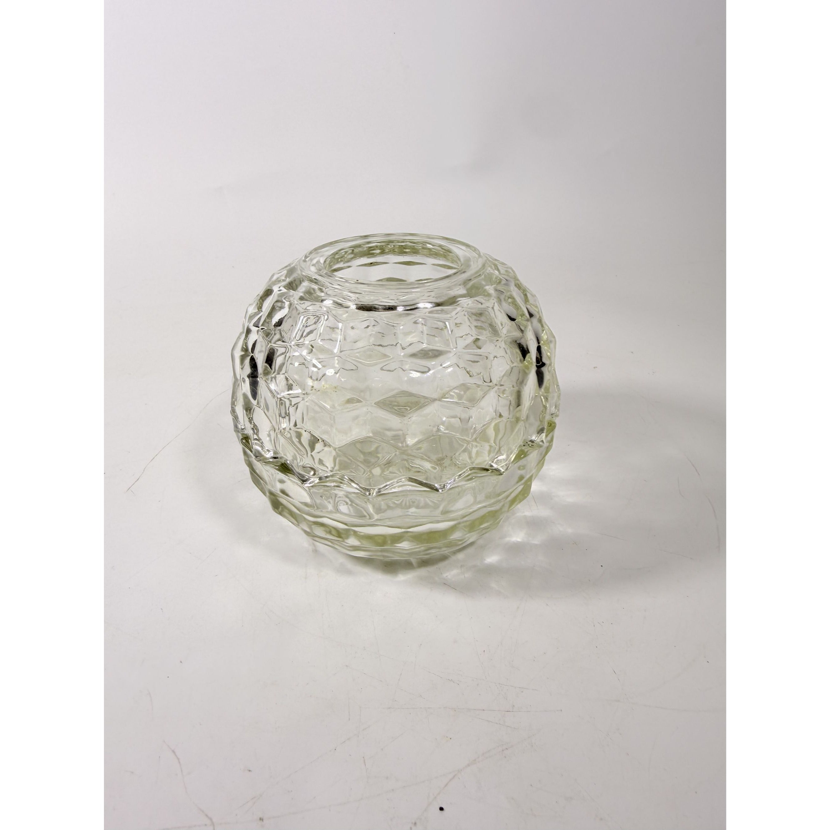 Fairy Lamp Vintage Homco Cubist Clear Glass Light Lamp Votive Candle Holder 2 Piece Collectible Home Decor Decorative Accents