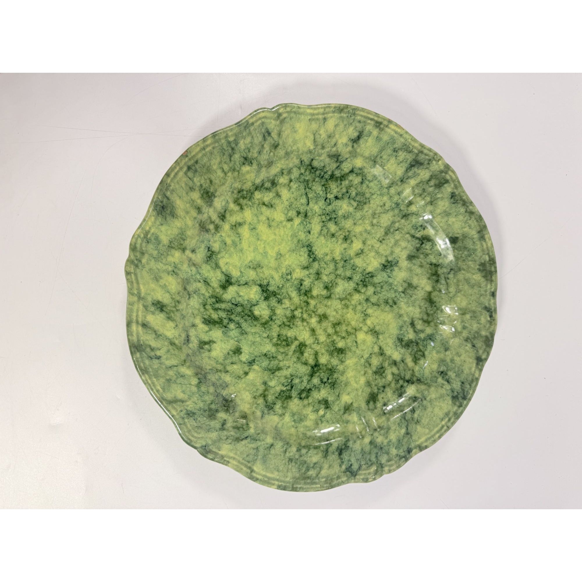 Serving Platter Chop Plate Italian Pottery Cantagalli Florance Italy Green Spongeware Replacement China Wedding Traditional Grand Millenial