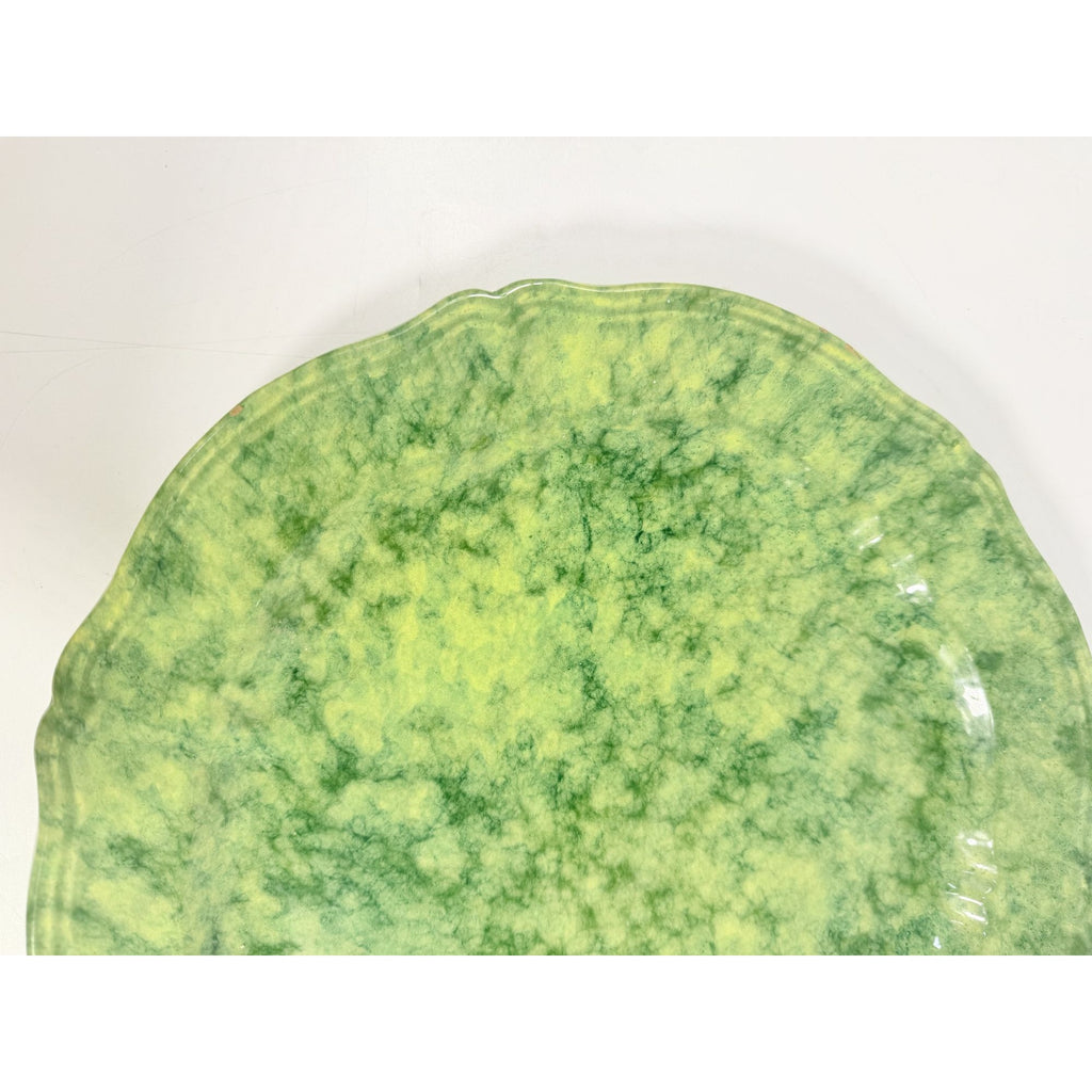Serving Platter Chop Plate Italian Pottery Cantagalli Florance Italy Green Spongeware Replacement China Wedding Traditional Grand Millenial