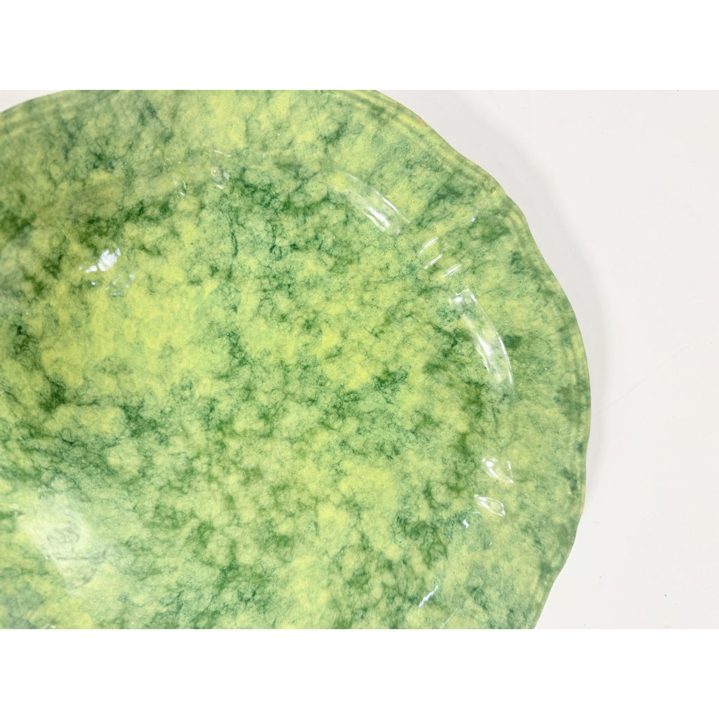 Serving Platter Chop Plate Italian Pottery Cantagalli Florance Italy Green Spongeware Replacement China Wedding Traditional Grand Millenial