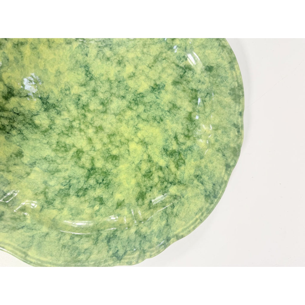 Serving Platter Chop Plate Italian Pottery Cantagalli Florance Italy Green Spongeware Replacement China Wedding Traditional Grand Millenial