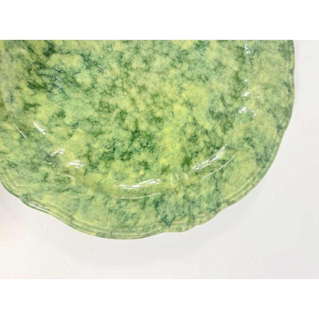 Serving Platter Chop Plate Italian Pottery Cantagalli Florance Italy Green Spongeware Replacement China Wedding Traditional Grand Millenial