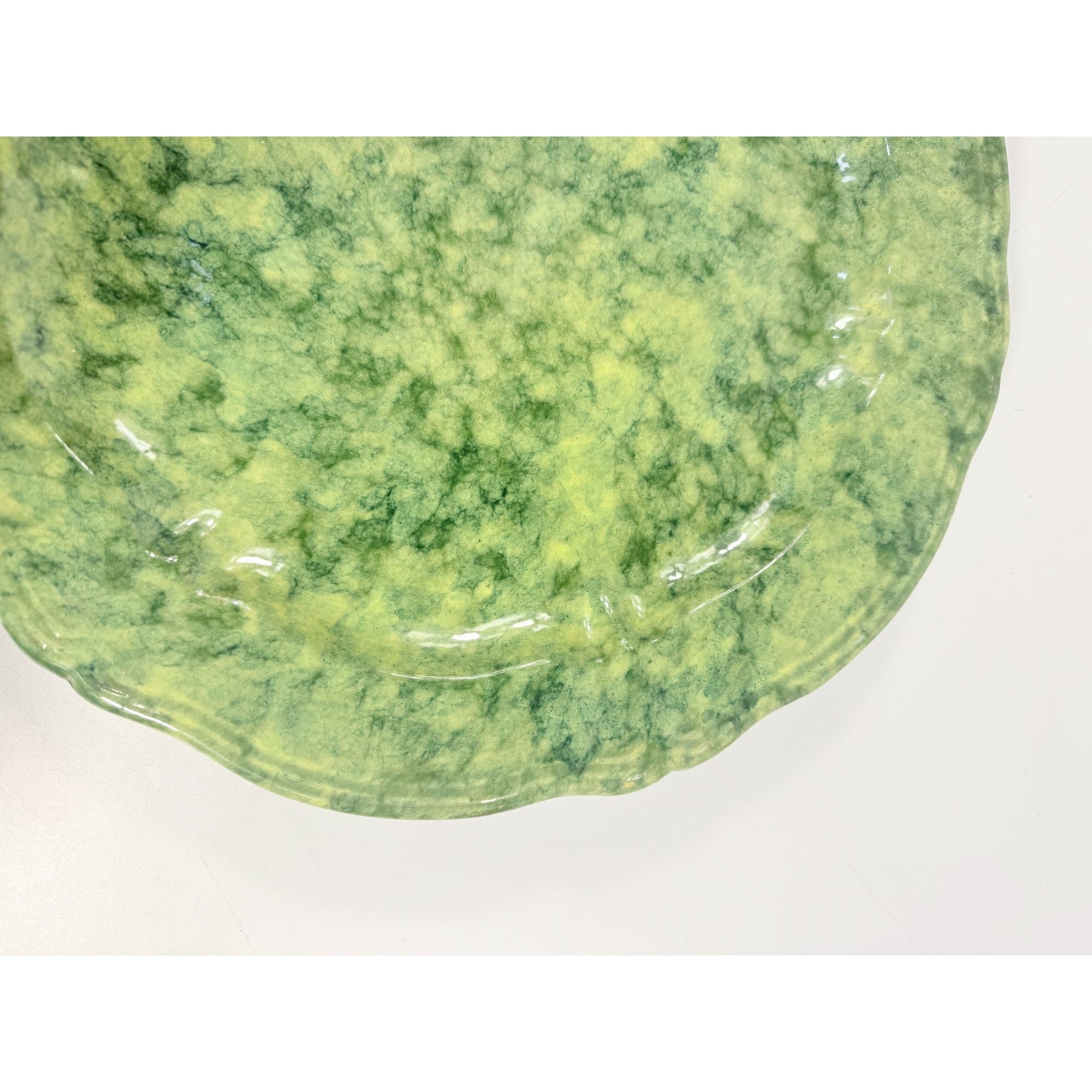 Serving Platter Chop Plate Italian Pottery Cantagalli Florance Italy Green Spongeware Replacement China Wedding Traditional Grand Millenial