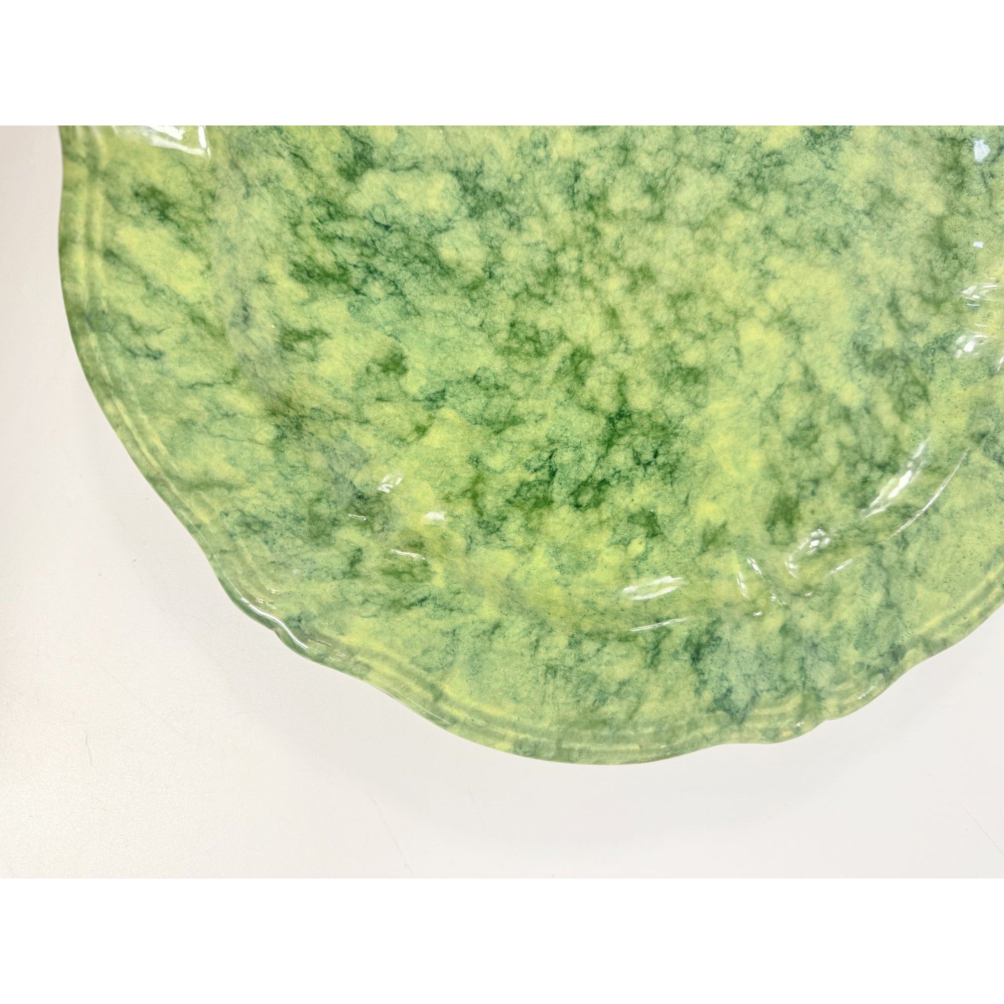 Serving Platter Chop Plate Italian Pottery Cantagalli Florance Italy Green Spongeware Replacement China Wedding Traditional Grand Millenial