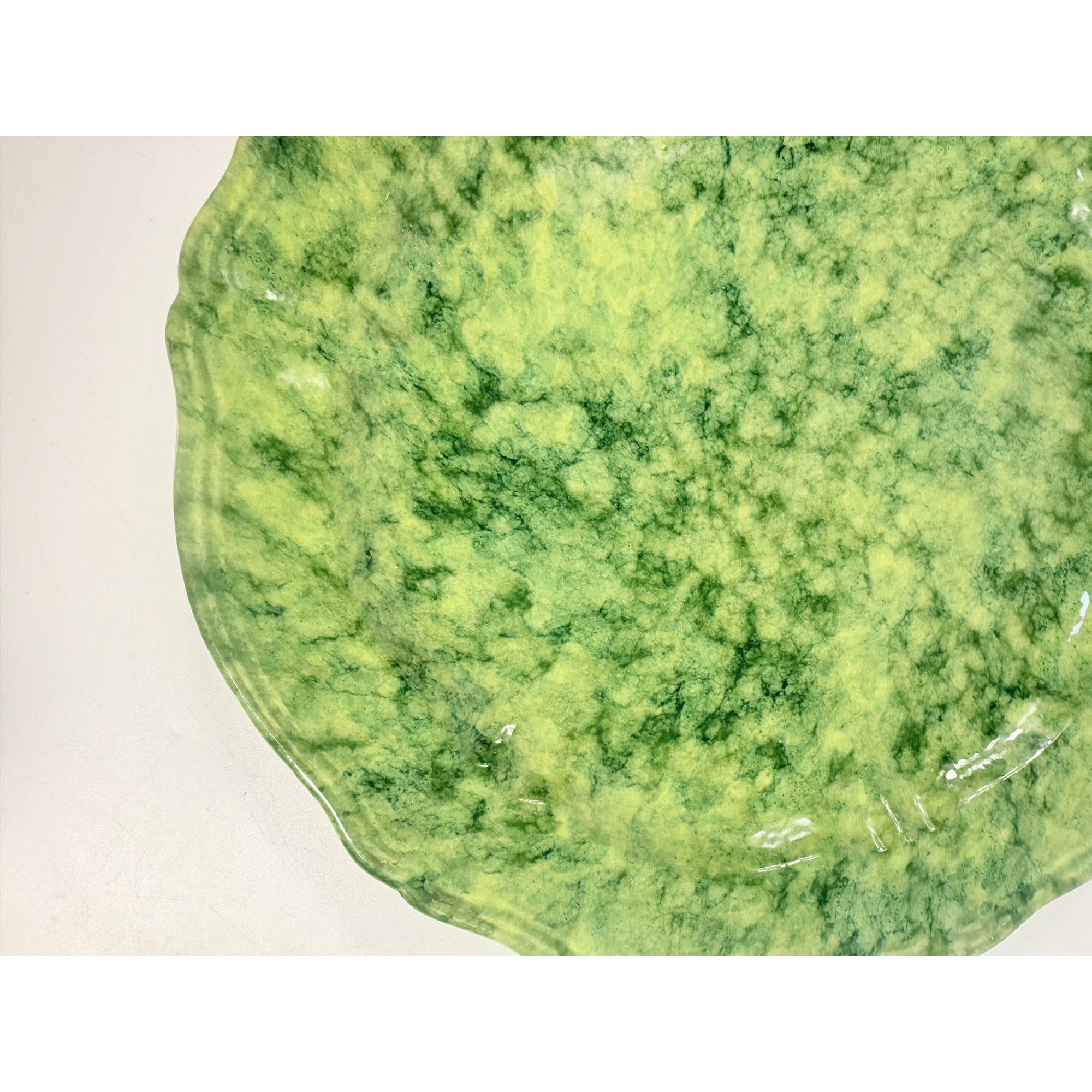 Serving Platter Chop Plate Italian Pottery Cantagalli Florance Italy Green Spongeware Replacement China Wedding Traditional Grand Millenial