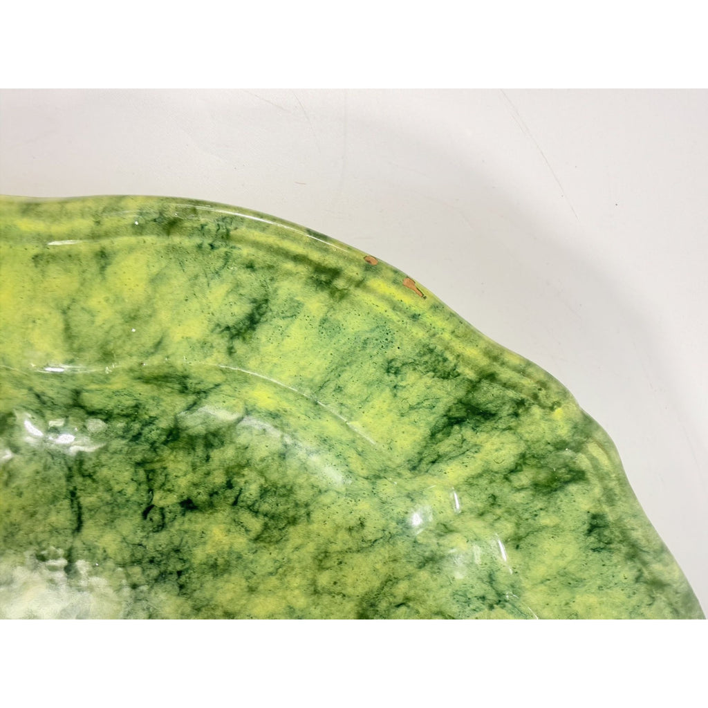 Serving Platter Chop Plate Italian Pottery Cantagalli Florance Italy Green Spongeware Replacement China Wedding Traditional Grand Millenial