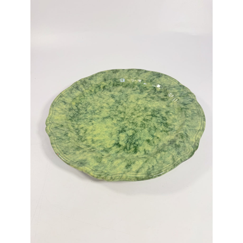 Serving Platter Chop Plate Italian Pottery Cantagalli Florance Italy Green Spongeware Replacement China Wedding Traditional Grand Millenial
