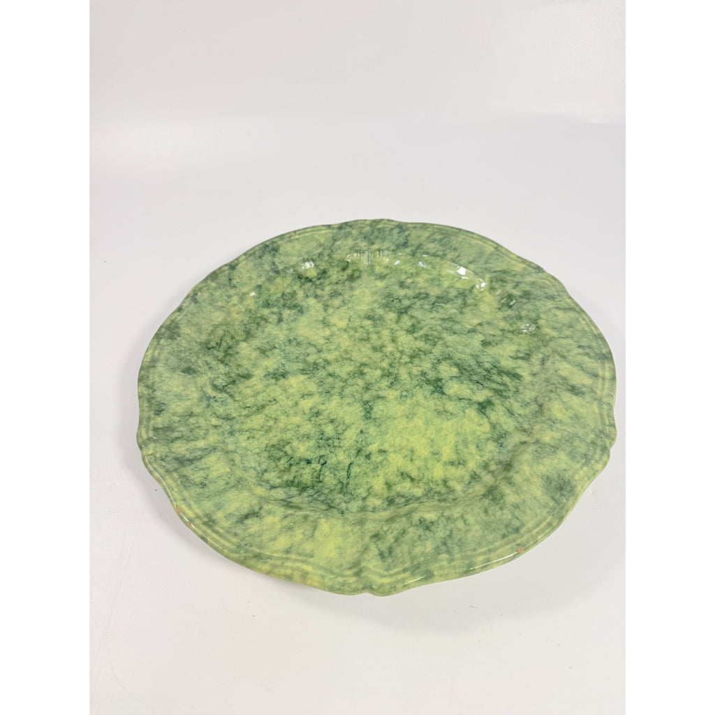 Serving Platter Chop Plate Italian Pottery Cantagalli Florance Italy Green Spongeware Replacement China Wedding Traditional Grand Millenial