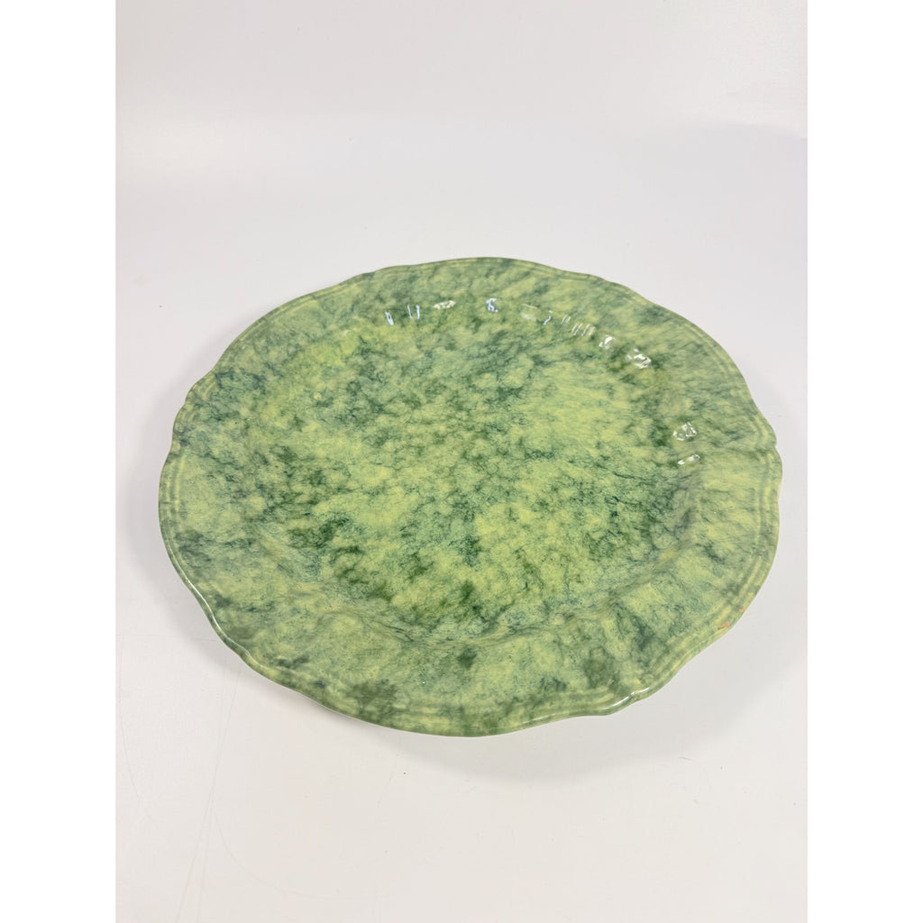 Serving Platter Chop Plate Italian Pottery Cantagalli Florance Italy Green Spongeware Replacement China Wedding Traditional Grand Millenial