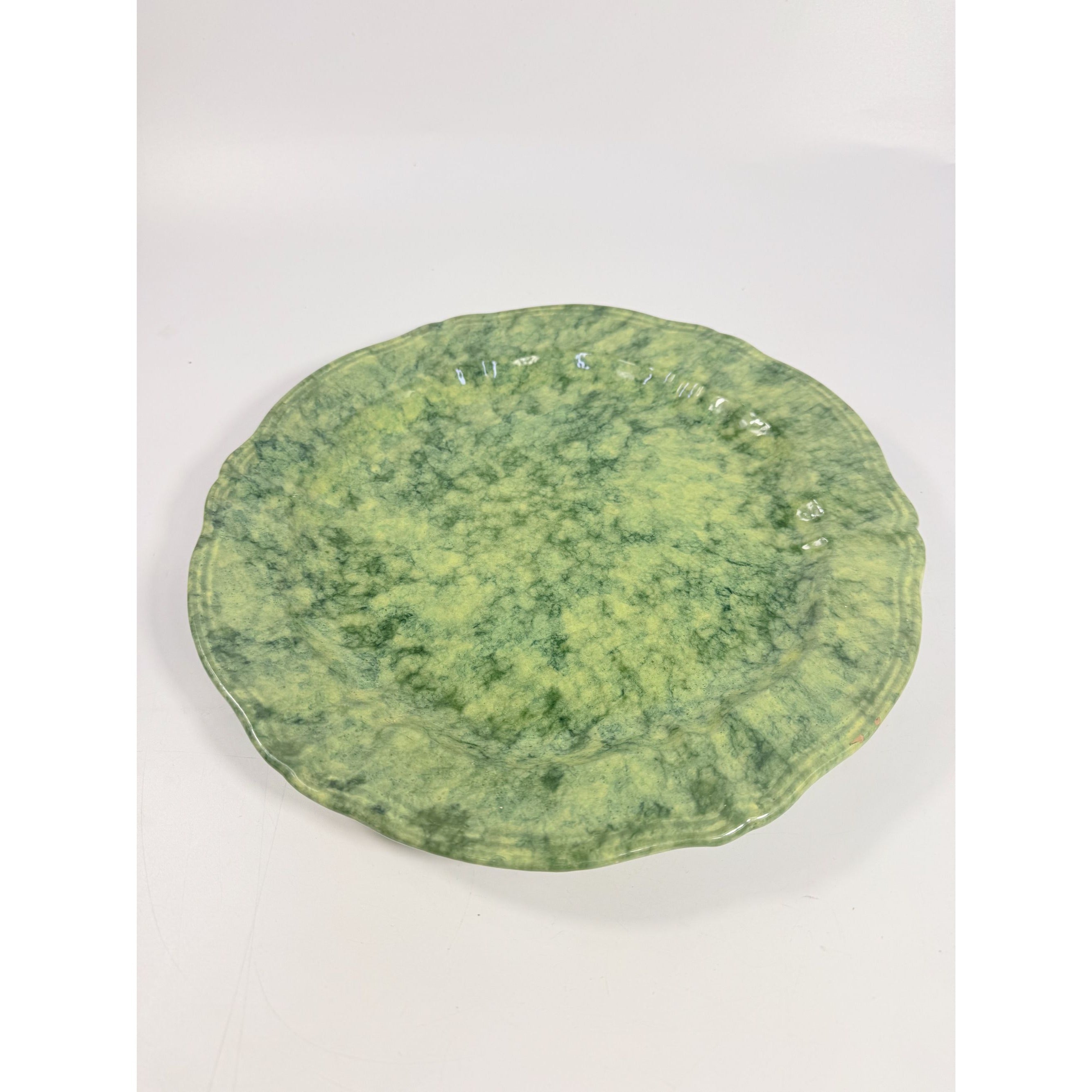 Serving Platter Chop Plate Italian Pottery Cantagalli Florance Italy Green Spongeware Replacement China Wedding Traditional Grand Millenial