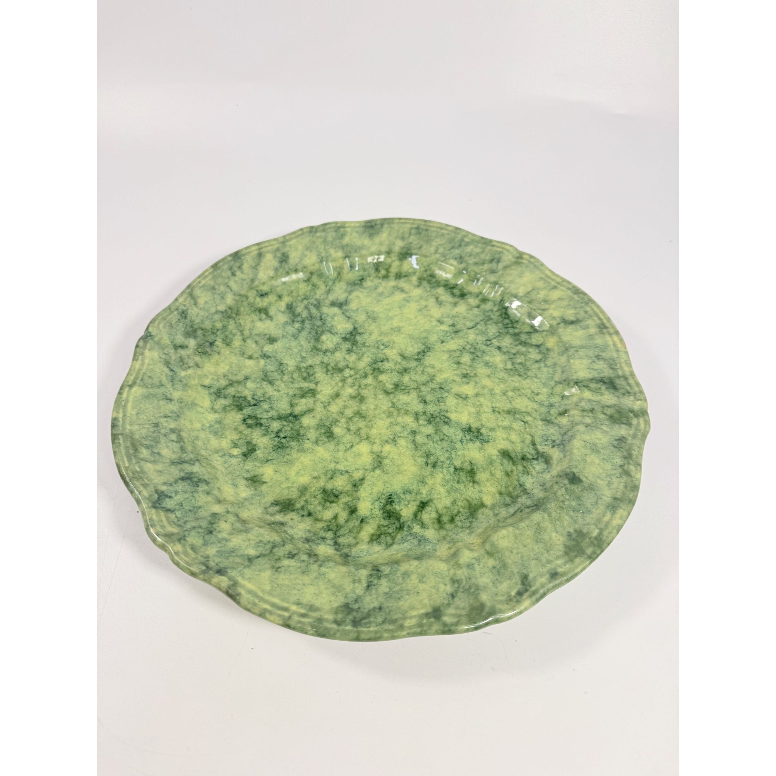 Serving Platter Chop Plate Italian Pottery Cantagalli Florance Italy Green Spongeware Replacement China Wedding Traditional Grand Millenial