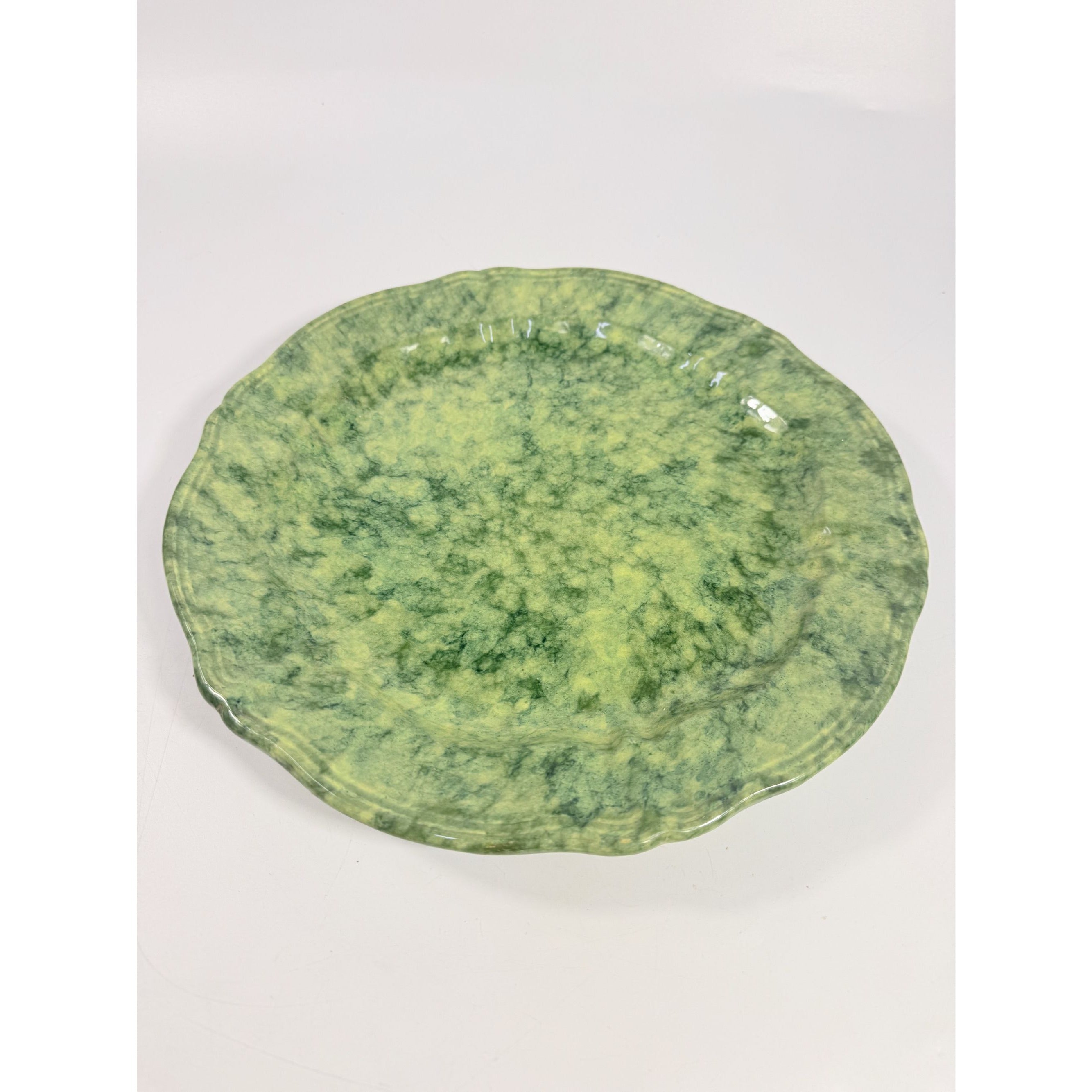 Serving Platter Chop Plate Italian Pottery Cantagalli Florance Italy Green Spongeware Replacement China Wedding Traditional Grand Millenial