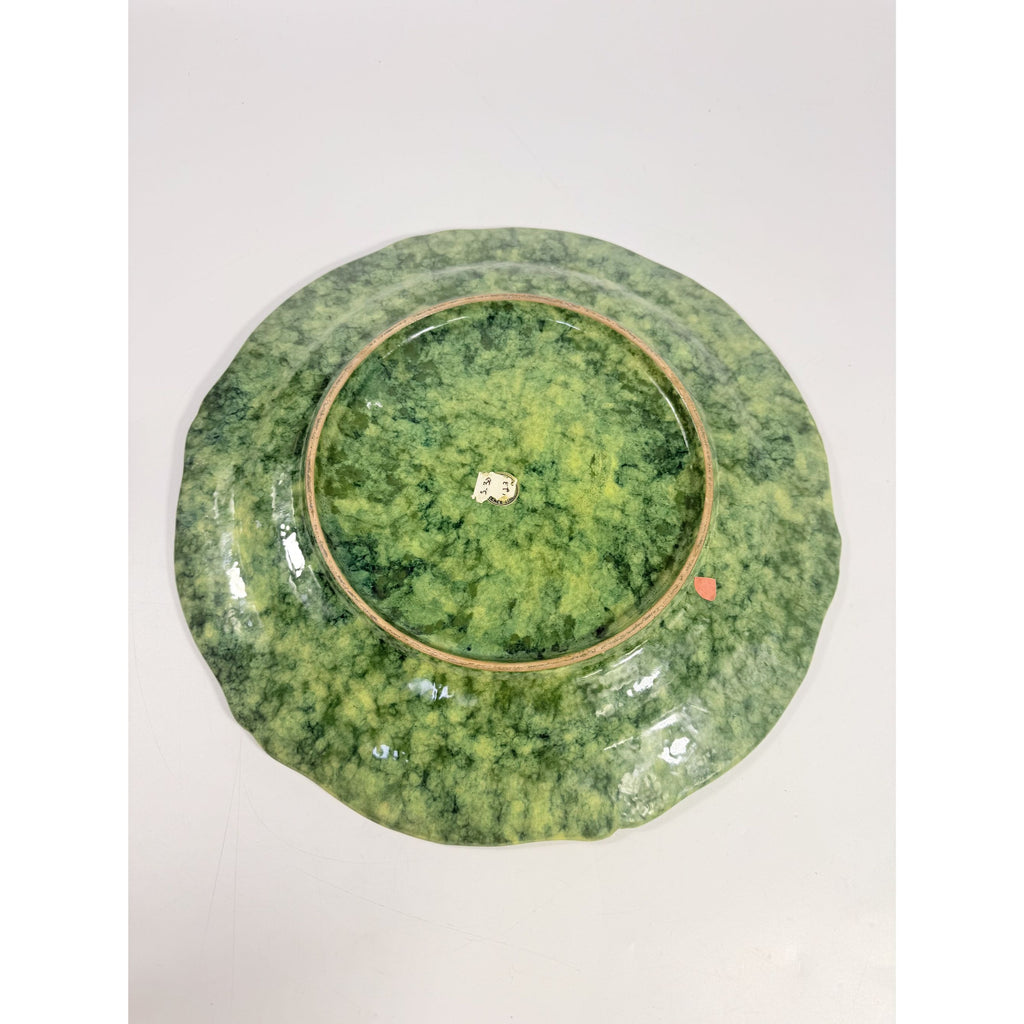 Serving Platter Chop Plate Italian Pottery Cantagalli Florance Italy Green Spongeware Replacement China Wedding Traditional Grand Millenial