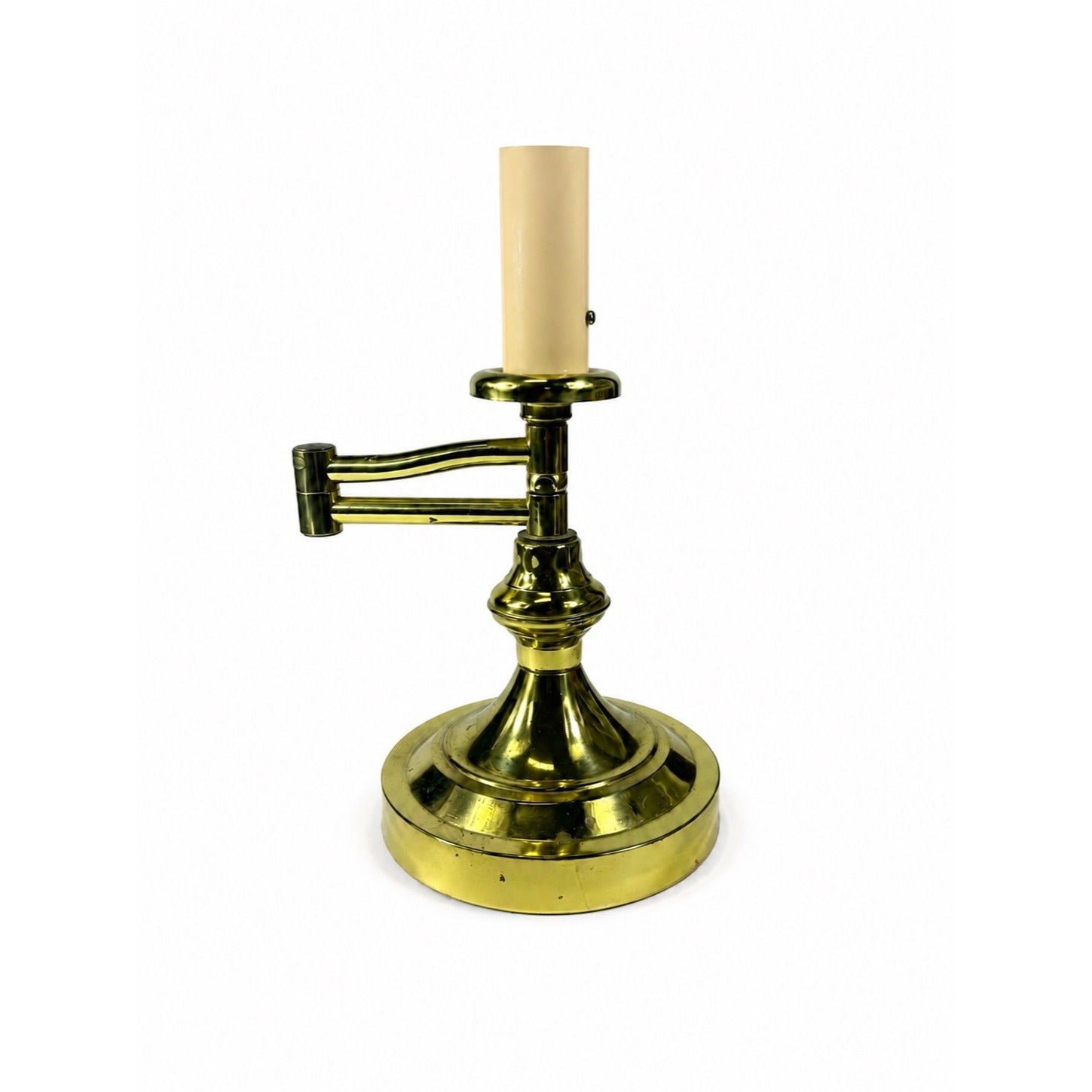 Brass Lamp Swing Arm Adjustible Table Lighting Vintage Underwriter Labortories Felt Bottom Home Decor Decorative Accents