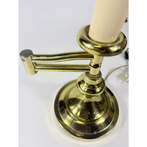 Brass Lamp Swing Arm Adjustible Table Lighting Vintage Underwriter Labortories Felt Bottom Home Decor Decorative Accents
