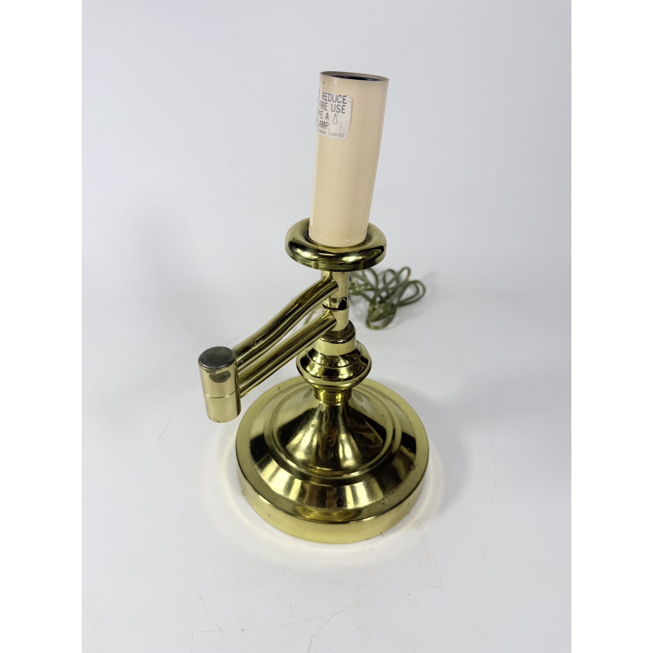 Brass Lamp Swing Arm Adjustible Table Lighting Vintage Underwriter Labortories Felt Bottom Home Decor Decorative Accents