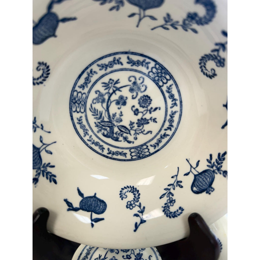 Ironstone Coupe Cereal Bowls Set 3 Pottery Blue Onion Pattern SCIOBlue andGranny core Traditional Grand Millennial Replacement China