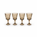 Water Goblets Stemmed Paneled Fostoria Virginia Smoky Brown Set 4 Mid Century Vintage Wine Drinking glasses Barware Drinkware Replacement