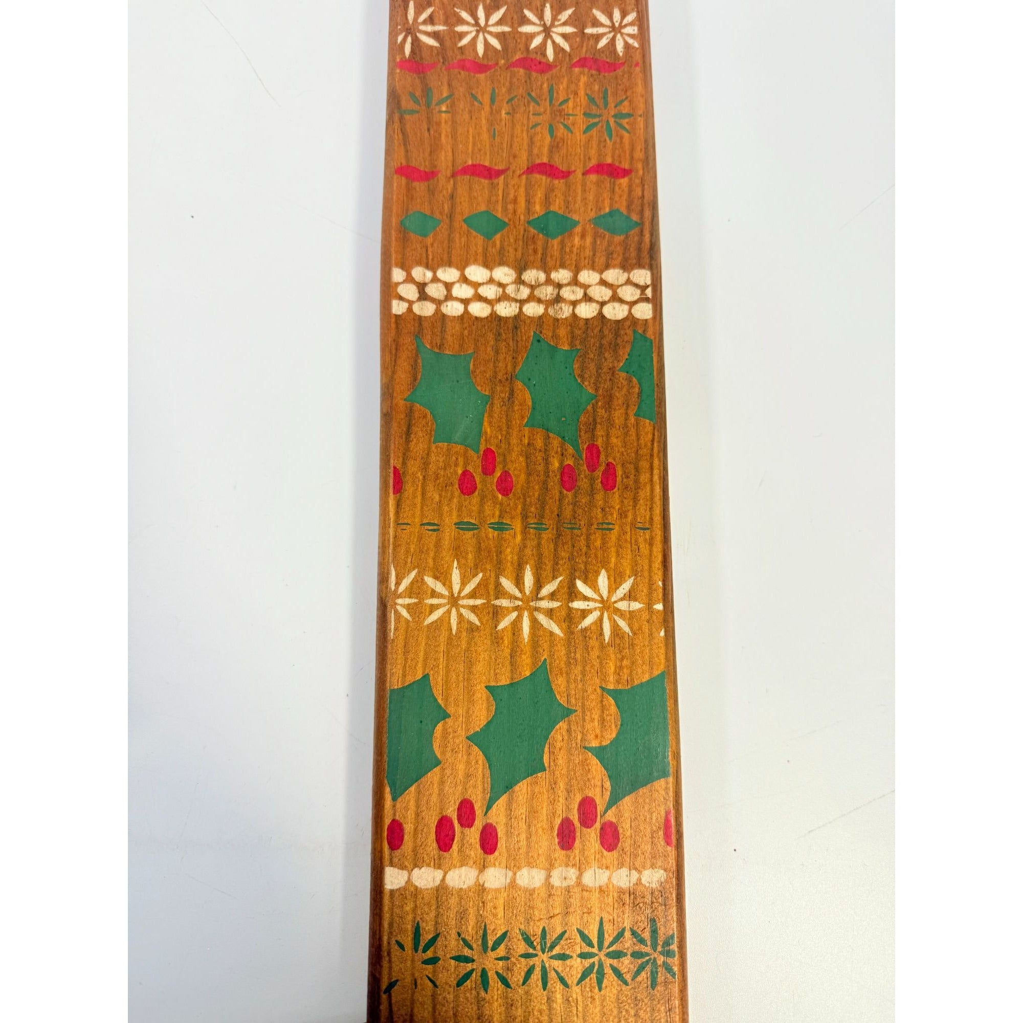 Wall Front Door Decor Wooden Stocking Hand Painted Scandanavian Style Christmas Holiday Decor Handmade Vintage Farmhouse Primitive Country